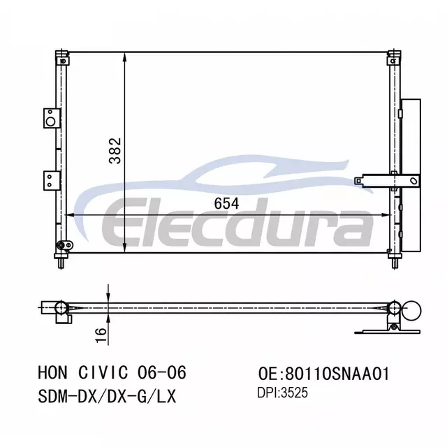 80110SNAA02 Honda Civic -Dx 2006-2011 A/C kondensator