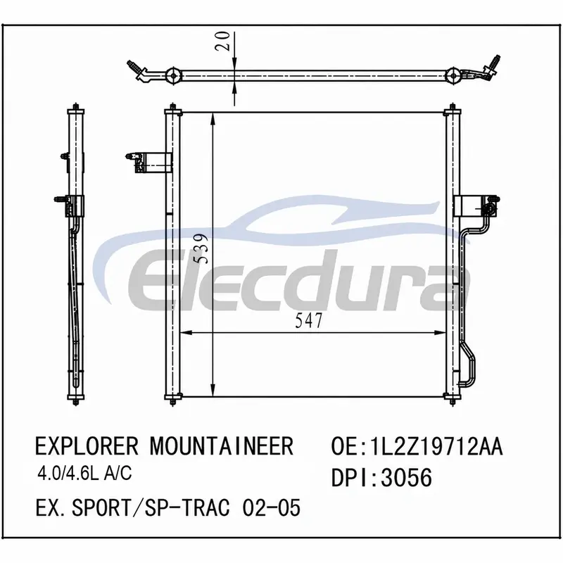 1L2Z19712AA Ford Explorer 2002-2005 Kondenz&aacute;tor A/C