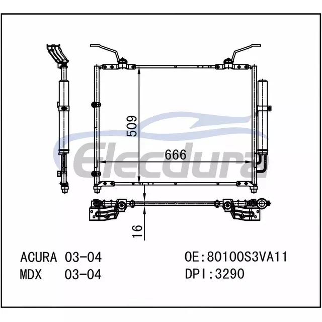 80100S9VA01 Gruppo condensatore aria condizionata Honda Pilot 2003-2008
