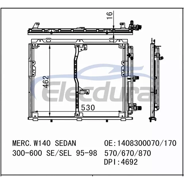 1408300170 Kondensor AC Mercedes-Benz S 320 1994-1999