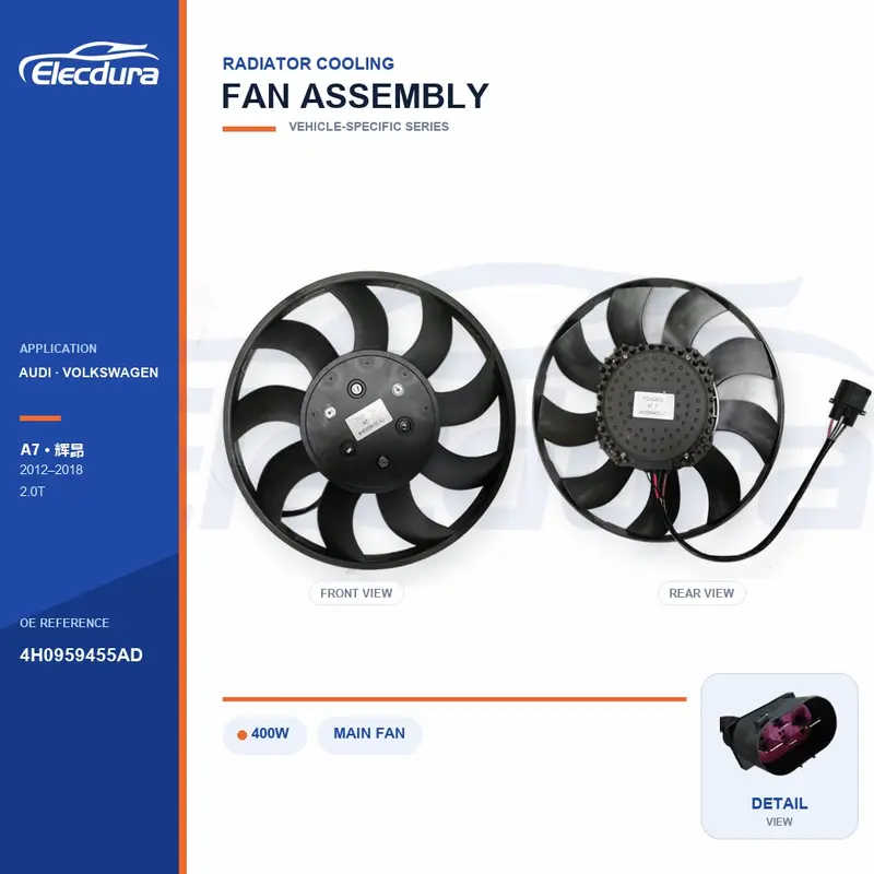 Wentylator chłodnicy dla Audi A7 / Phideon 400W 4H0959455AD Dostawa zbiorcza