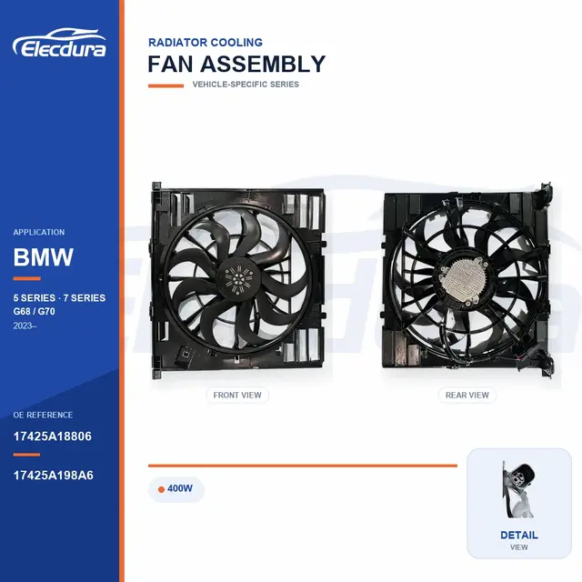 Conjunto del ventilador de refrigeraci&oacute;n del radiador para BMW G68 / G70 400W 17425A18806 Suministro a granel