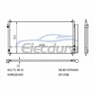 PC3766P Acura TL 2009-2014 Klimakondensator