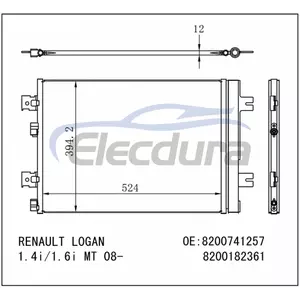 8200-741257 Renault Logan 2008+ A/C-Kondensator