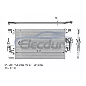 15807010 Saturn Vue-202l 2005-2007 Ensemble condensateur A/C