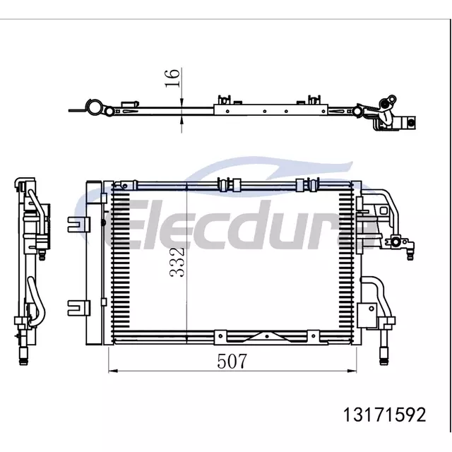 13171592 Opel Zafira B A05 2005-2006 Конденсатор кондиционера