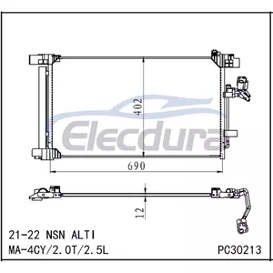 92100-9HE1A Nissan Altima 2021-2022 A/C kondensator