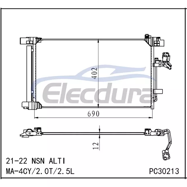 92100-9HE1A Конденсатор кондиціонера Nissan Altima 2021-2022