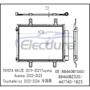 88460B1060 Toyota Raize 2019-2021 Airco condensoreenheid