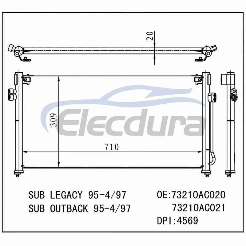 73210 AC 020 Subaru Legacy 1995-1997 Condensador de A/C