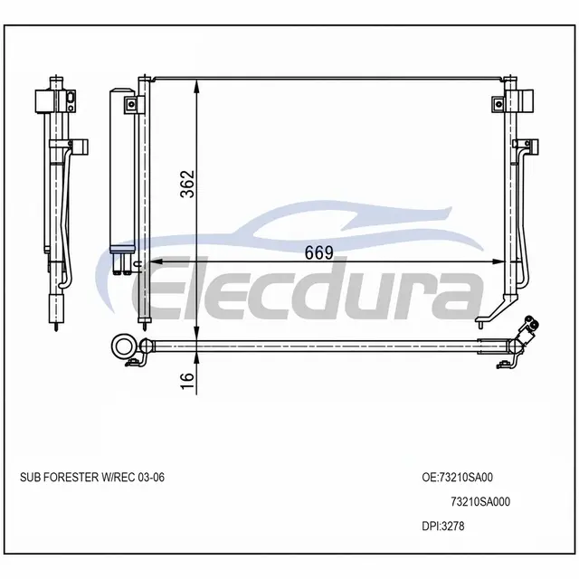 73210SA000 Subaru Forester 2003-2008 Condensatore A/C