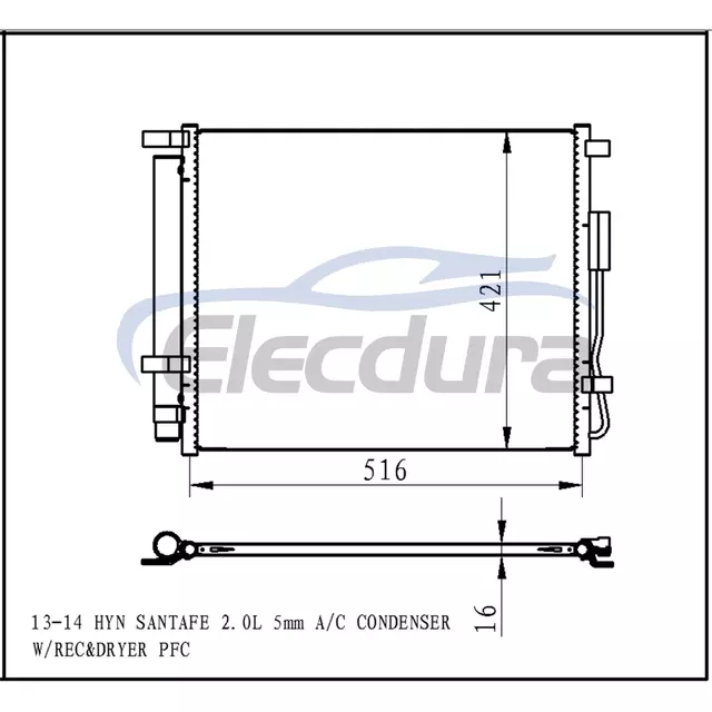 976062W000 Hyundai Santafe 2013-2014 2.0LA/C Zesp&oacute;ł skraplacza
