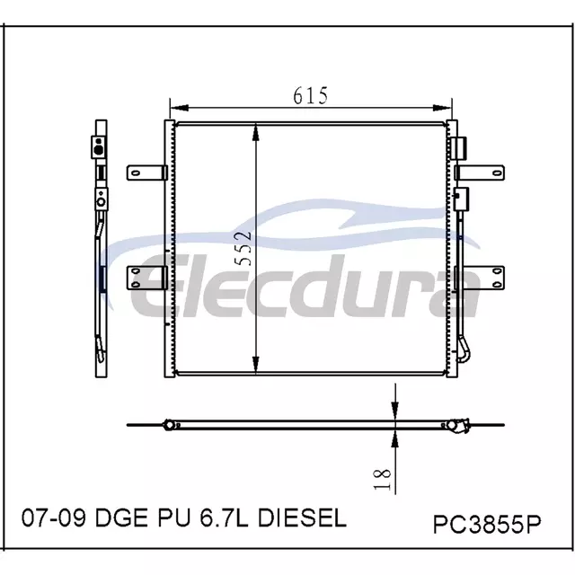 55057095AA Dodge Dge Pu Diesel 2007-2009 6.7LA/C kondenz&aacute;tor
