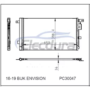 23322260 Buick prev&ecirc; 2016-2020 altura da aleta do conjunto 5mm do condensador do A/C