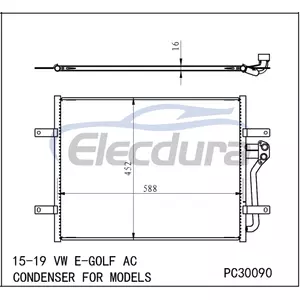 5QE816411K Volkswagen E-Golf 2015-2019 คอนเดนเซอร์เครื่องปรับอากาศ