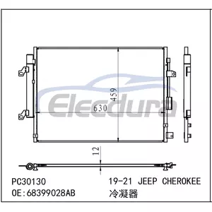 68399028AB Jeep Cherokee 2019-2023 Skraplacz klimatyzacji