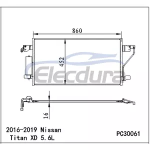 92100EZ31A Nissan Titan Xd 2016-2019 5.6LA/C Ansamblu condensator