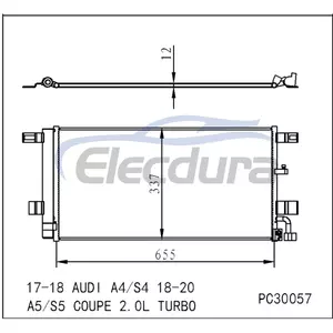 8W0816421C Audi A4 2017-2022 A/C 콘덴서(수신기/건조기 포함) 5mm 핀 높이