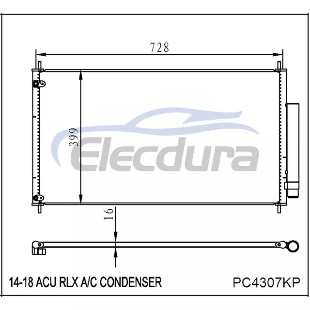 80110TY2003 Honda Acu Rlx 2014–2018 A/C-Kondensator