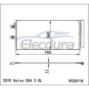 31439781 Volvo Xc40 2019+ 2.0LA/C kondenz&aacute;tor