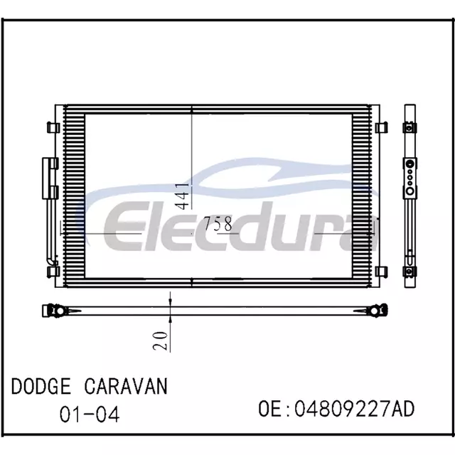 04809227AD Dodge Grand Caravan 2001-2004 l&eacute;gkondicion&aacute;l&oacute; kondenz&aacute;tor