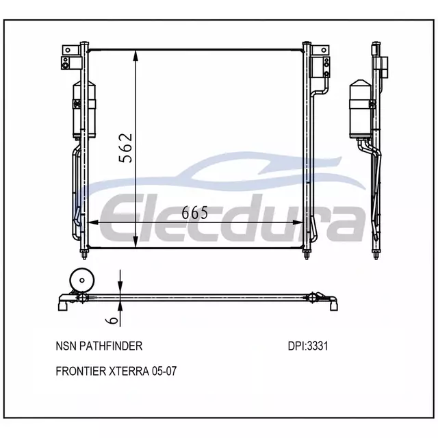92100ZP50A Nissan Frontier 2005-2007 A/C kondenz&aacute;tor