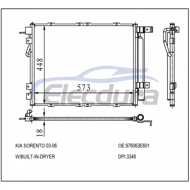 976063E601 Kia Sorento 2003-2006 Zesp&oacute;ł skraplacza klimatyzacji