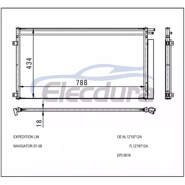AL1Z19712A Ford Expedition Lin Navigator 2007-2008 Condensator A/C