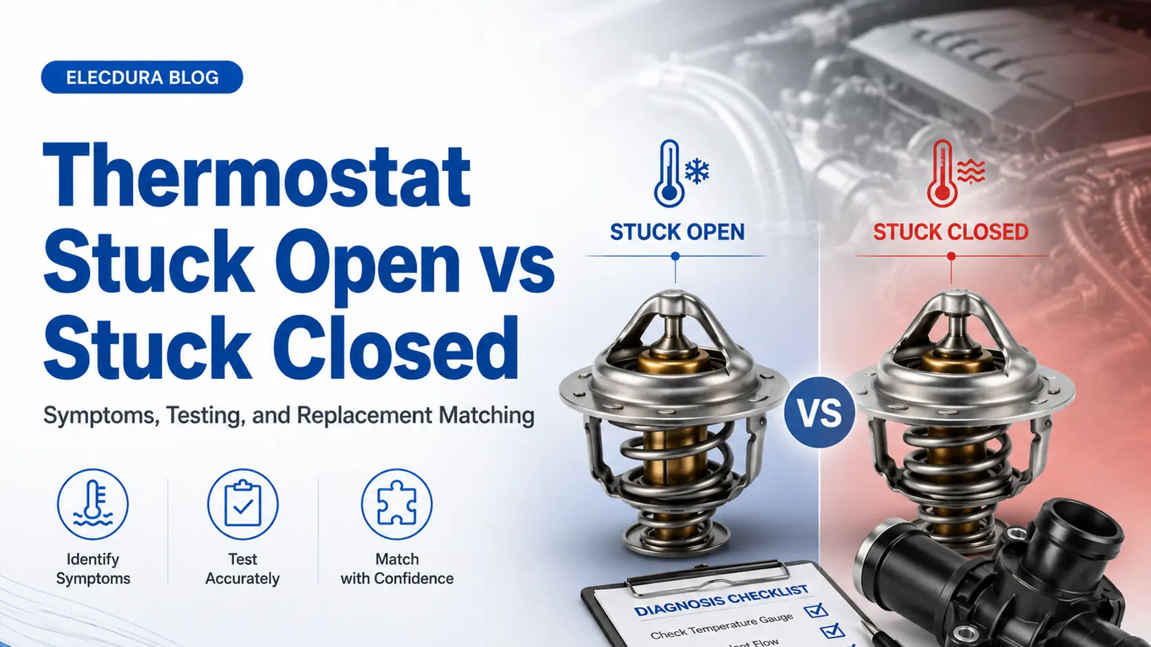 Motor Termostat Blocat deschis vs Blocat &icirc;nchis: Simptome, testare și potrivire de &icirc;nlocuire