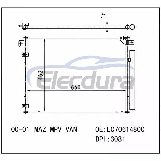 LC7061480C Mazda MPV Van 2000-2001 Конденсатор кондиціонера
