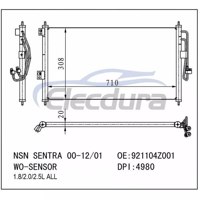 92110-4Z001 Kondensor AC Nissan Sentra 2000-2002