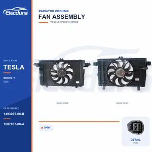 Hűtőventil&aacute;tor-egys&eacute;g Tesla Model Y 300W 1493995-00-B t&ouml;meges sz&aacute;ll&iacute;t&aacute;shoz