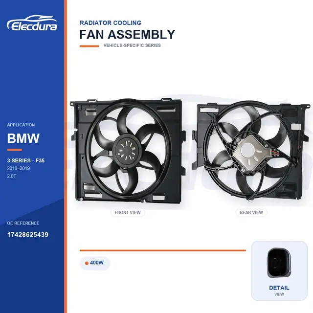 Conjunto del ventilador de refrigeraci&oacute;n del radiador para BMW F35 400W 17428625439 Suministro a granel