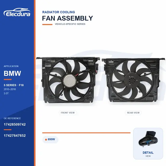 Conjunto del ventilador de refrigeraci&oacute;n del radiador para BMW F18 850W 17428509742 Suministro a granel