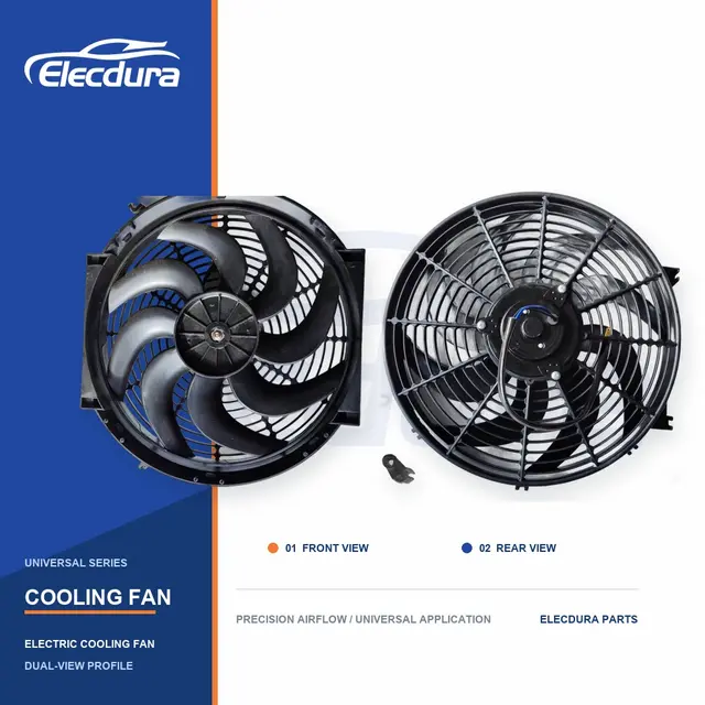 Universel Ventilateur de refroidissement de radiateur Lame incurv&eacute;e de 14 pouces 120W en gros