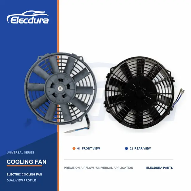 Universel Ventilateur de refroidissement de radiateur lame droite de 9 pouces 80W vente en gros