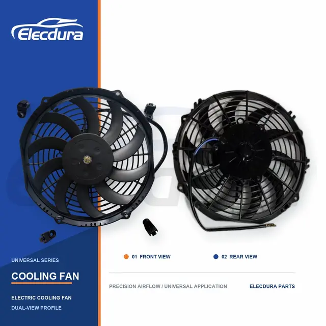 Universel Ventilateur de refroidissement de radiateur Lame incurv&eacute;e de 8 pouces 80W en gros