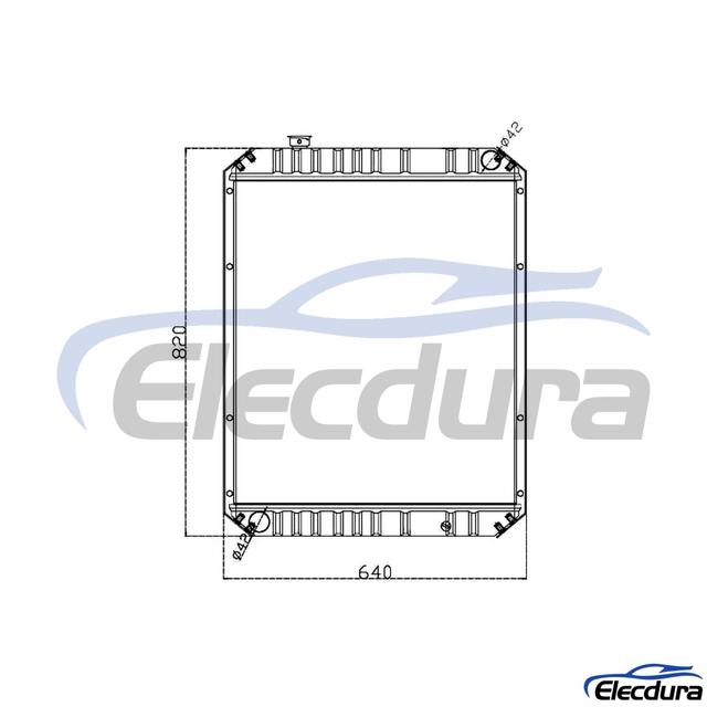 203-03-67111 Vodn&iacute; n&aacute;drž Komatsu PC120-6 Chladič J&aacute;dro s lev&yacute;m spodn&iacute;m v&yacute;stupem