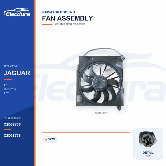 Hűtőventil&aacute;tor-egys&eacute;g Jaguar XF / XJ-XJR 600W C2D38736 t&ouml;meges sz&aacute;ll&iacute;t&aacute;shoz