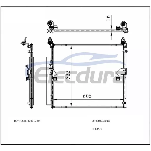 8846035380 Toyota Fj-Cruiser 2007-2008 A/C kondenz&aacute;tor