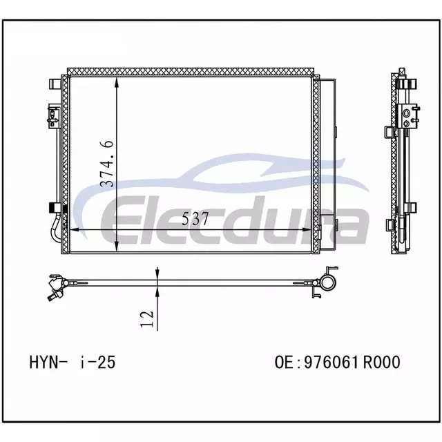 97606-1R000 Hyundai Accent 2012+ Skraplacz klimatyzacji 12mm rdzeń