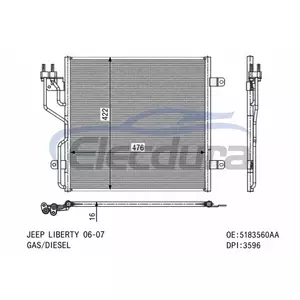 5183560AA Jeep Liberty 2006-2007 Skraplacz klimatyzacji