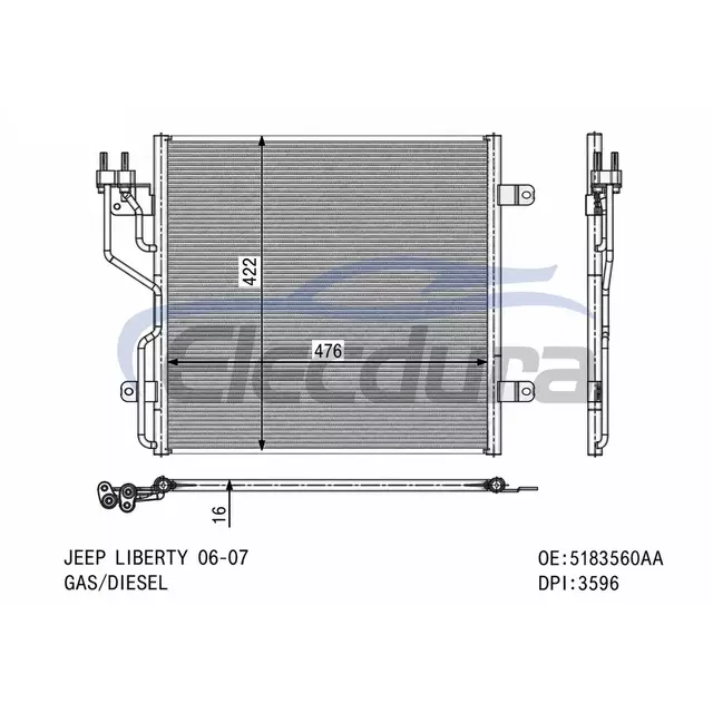 5183560AA Jeep Liberty 2006-2007 A/C Condenser