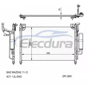 DF7161480A Mazda 2 2011-2012 Condensator A/C
