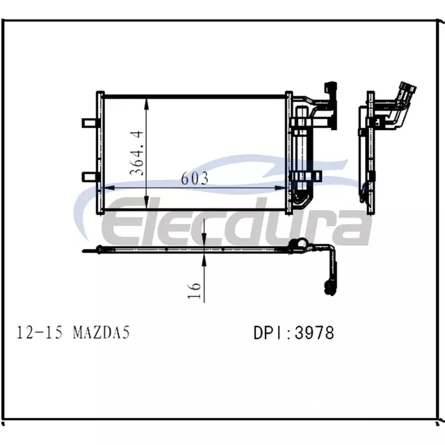 C51361480A Mazda Mazda5 2012-2015 A/C kondensator