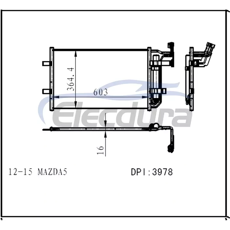 C51361480A Mazda Mazda5 2012-2015 Klima Kondansat&ouml;r&uuml;