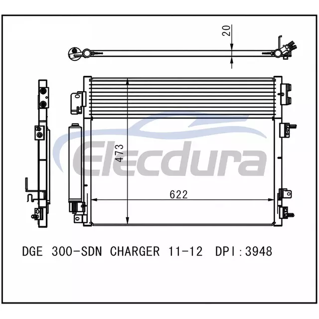 68050132AA Dodge Challenger-3 6 2011-2012 5.7LA/C Condenser 20mm Core