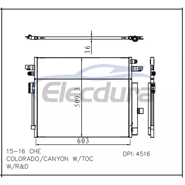 22934949 Chevrolet Colorado 2015-2016 A/C คอนเดนเซอร์ 16 มม.