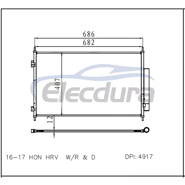 80110T7WA01 Condenseur de climatisation Honda Hrv 2016-2017