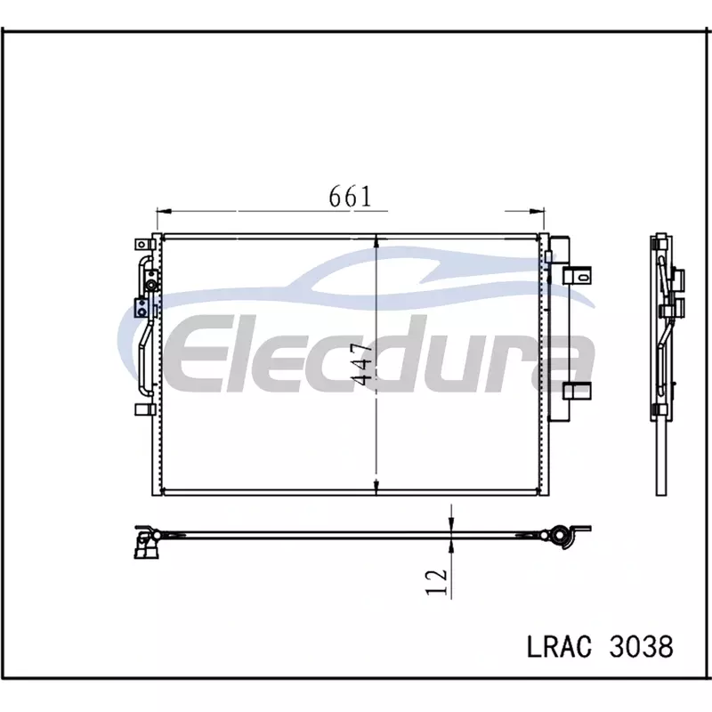 301000058AA Chery Tiggo 8 Pro 2021+ Rakitan Kondensor A/C Inti 12mm